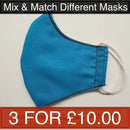 Blue Plain Face Mask | 3 Layers With Filter | 100% Cotton | Perfect Nose To Mouth Fit | Reusable - Shop Fabrics, Cushions & Dressmaking Supplies online - Fabric Family