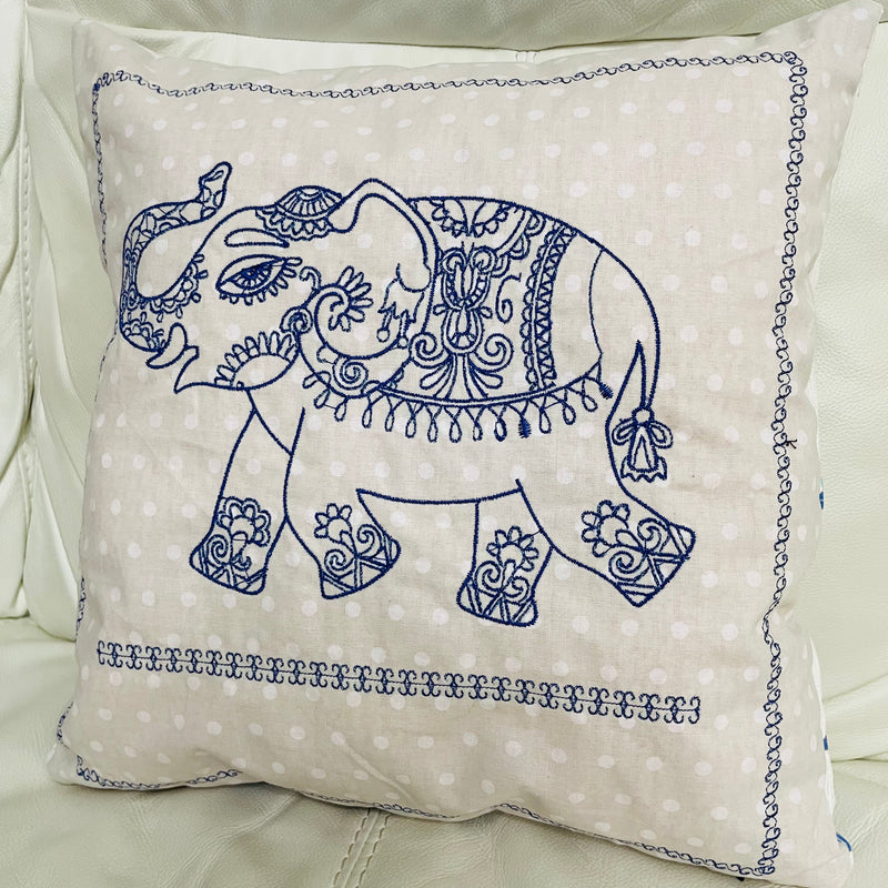 Elephant Cushion | Embroidery Cushion | Home Decor