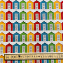 Beach Huts Cotton Fabric | Width - 150cm/59inch