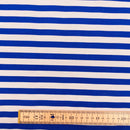 Blue & White Stripes Polycotton Fabric | Width - 115cm/45inch - Shop Fabrics, Cushions & Dressmaking Supplies online - Fabric Family