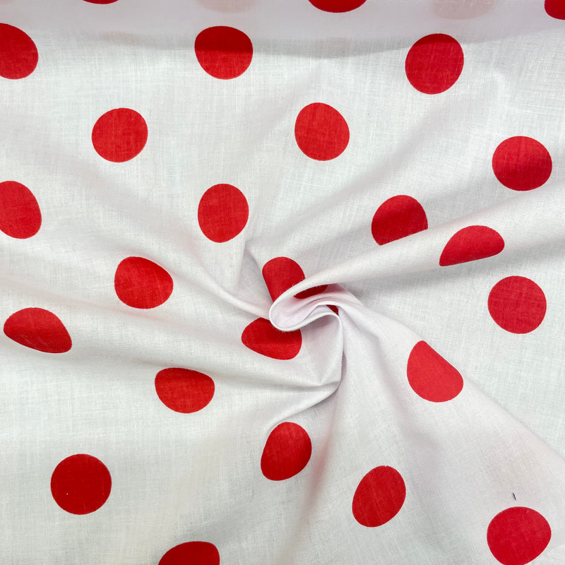 Large Spots Polycotton Fabric | Width - 115cm/45inch - Shop Fabrics, Cushions & Dressmaking Supplies online - Fabric Family