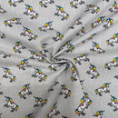 Unicorns Grey Polycotton Fabric | Width - 115cm/45inch - Shop Fabrics, Cushions & Dressmaking Supplies online - Fabric Family