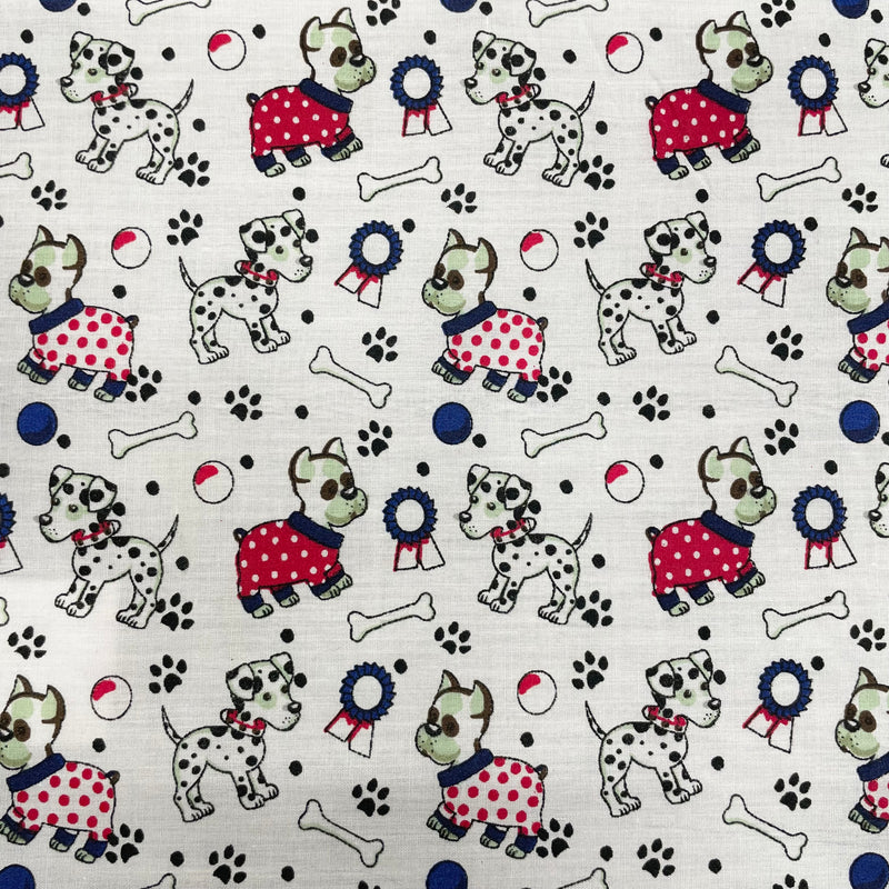 Dogs Polycotton Fabric | Width - 115cm/45inch - Shop Fabrics, Cushions & Dressmaking Supplies online - Fabric Family