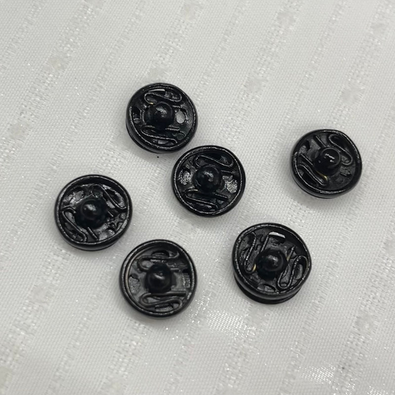 6mm Snap Fasteners | Black | 6 Sets - Shop Fabrics, Cushions & Dressmaking Supplies online - Fabric Family