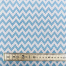 Light Blue Chevron Polycotton Fabric | Width - 115cm/45inch - Shop Fabrics, Cushions & Dressmaking Supplies online - Fabric Family