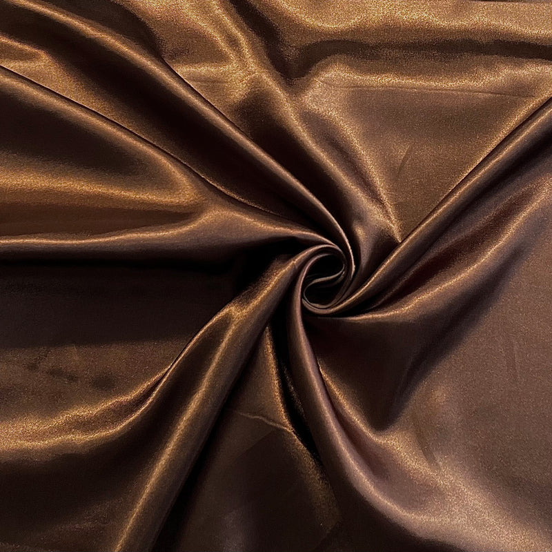 Brown Satin Fabric | Width - 150cm/59inch