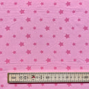 Pink Stars Cotton Jersey Fabric | Width - 148cm/58inch