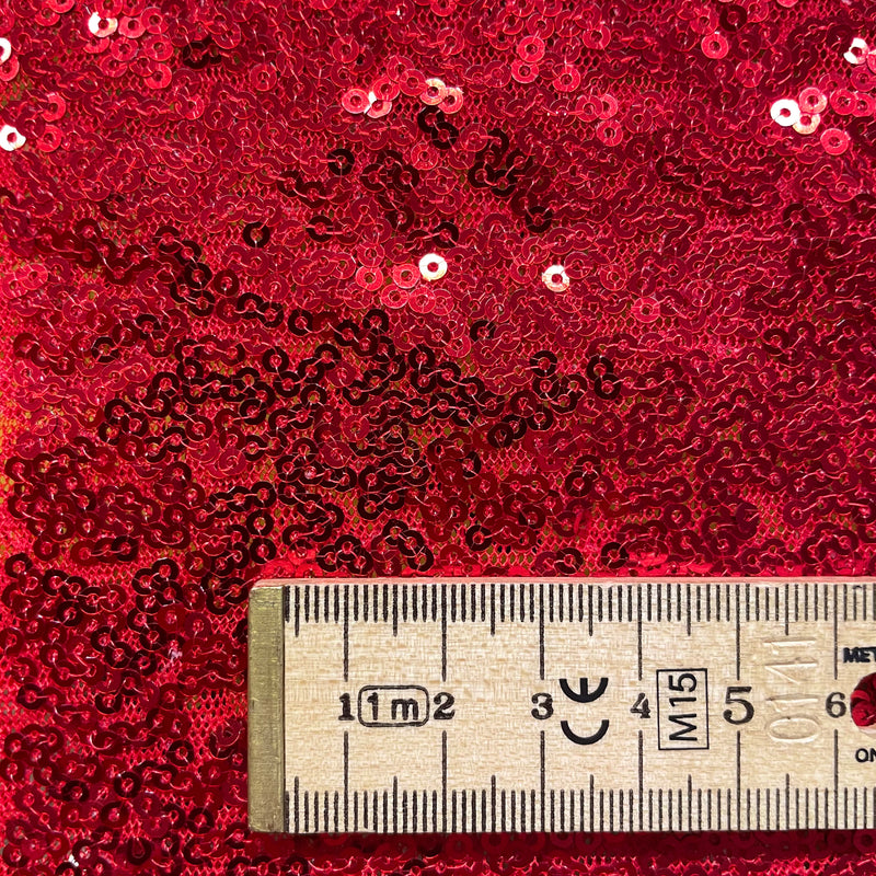 Red Sequins Fabric | Width - 140cm/55inch