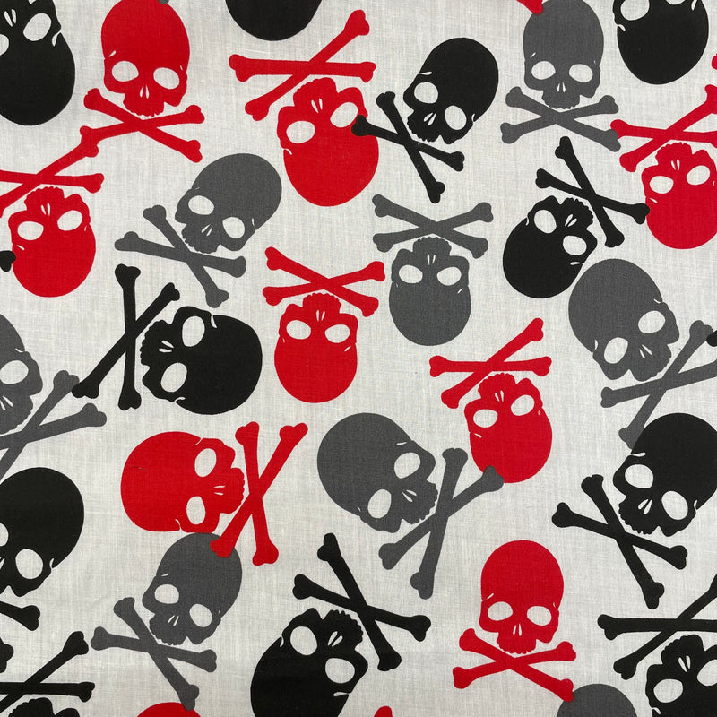 Skeletons Polycotton Fabric | Width - 115cm/45inch - Shop Fabrics, Cushions & Dressmaking Supplies online - Fabric Family