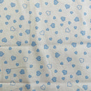 Blue Hearts Organic Cotton Fabric | Width - 160cm/63inch