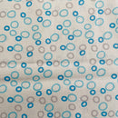 Blue Circles Organic Cotton Fabric | Width - 160cm/63inch