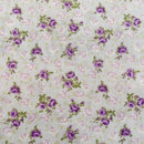 Purple Roses Organic Cotton Fabric | Width - 160cm/63inch