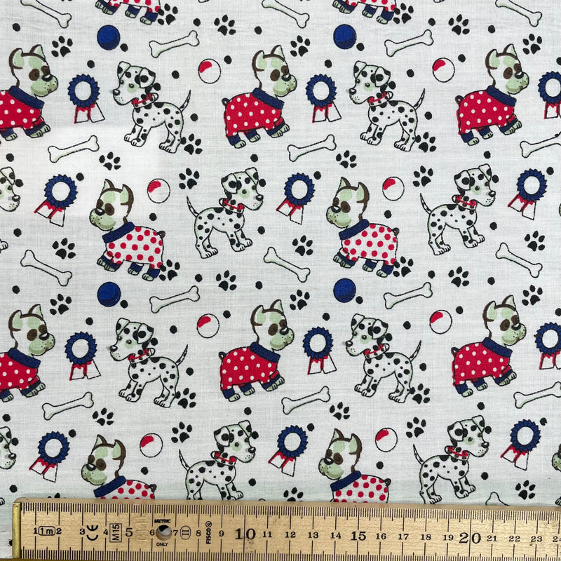 Dogs Polycotton Fabric | Width - 115cm/45inch - Shop Fabrics, Cushions & Dressmaking Supplies online - Fabric Family