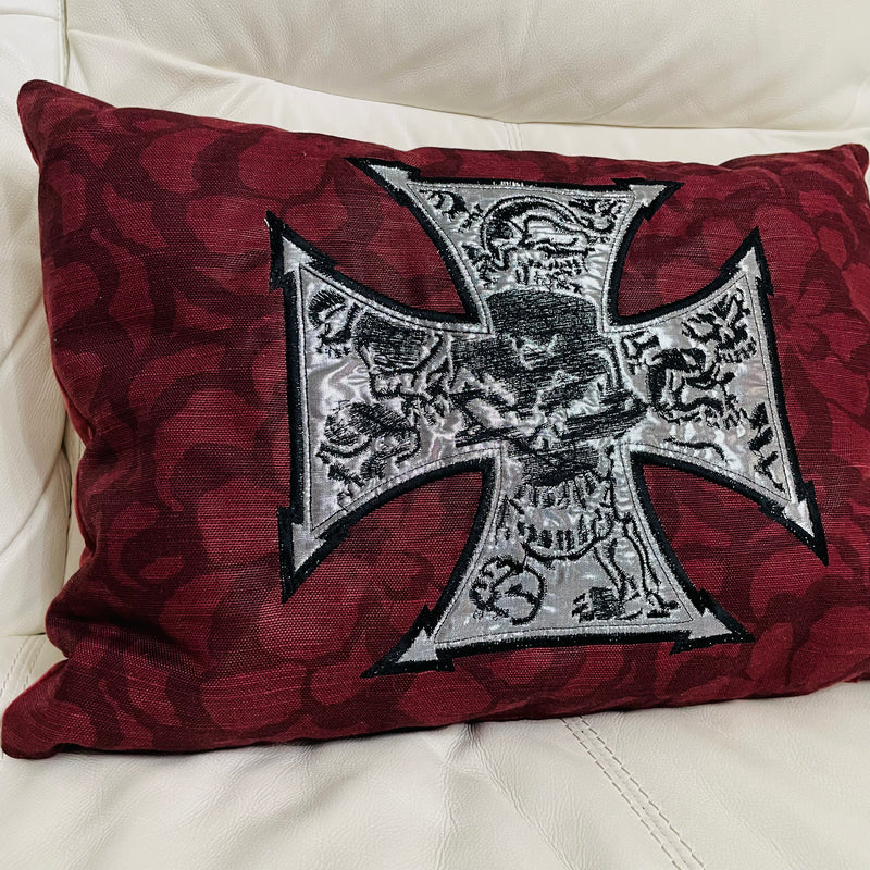 Skull Cross Cushion | Embroidery Cushion | Home Decor