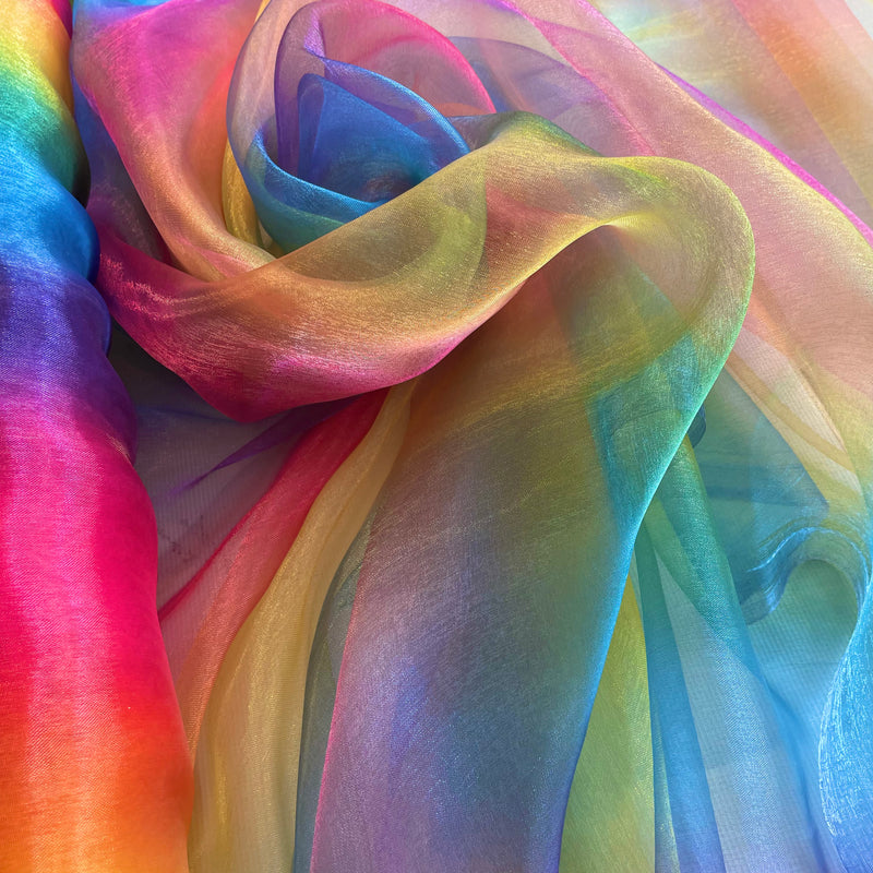 Rainbow Organza Fabric | Width - 150cm/59inch