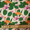 Tropical Flamingo Polycotton Fabric | Width - 115cm/45inch - Shop Fabrics, Cushions & Dressmaking Supplies online - Fabric Family