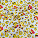 Emoji Polycotton Fabric | Width - 115cm/45inch - Shop Fabrics, Cushions & Dressmaking Supplies online - Fabric Family