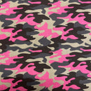 Pink Camouflage Polycotton Fabric | Width - 115cm/45inch - Shop Fabrics, Cushions & Dressmaking Supplies online - Fabric Family