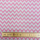 Pink Chevron Polycotton Fabric | Width - 115cm/45inch - Shop Fabrics, Cushions & Dressmaking Supplies online - Fabric Family