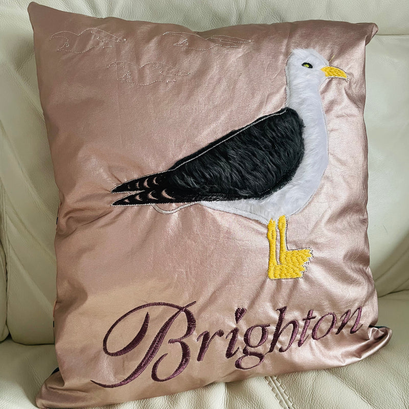 Seagull Cushion | Embroidery Cushion | Home Decor