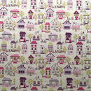 Houses Print Cotton Fabric | Width - 140cm - Shop Fabrics, Cushions & Dressmaking Supplies online - Fabric Family