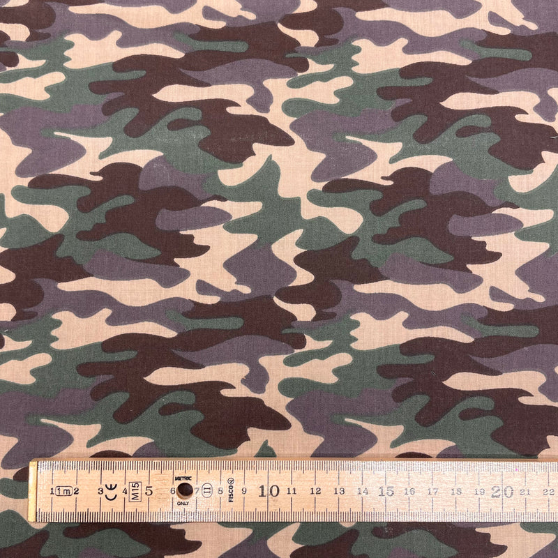 Camouflage Polycotton Fabric | Width - 115cm/45inch - Shop Fabrics, Cushions & Dressmaking Supplies online - Fabric Family