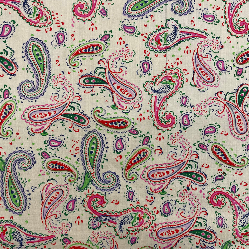 Paisley Polycotton Fabric | Width - 115cm/45inch - Shop Fabrics, Cushions & Dressmaking Supplies online - Fabric Family