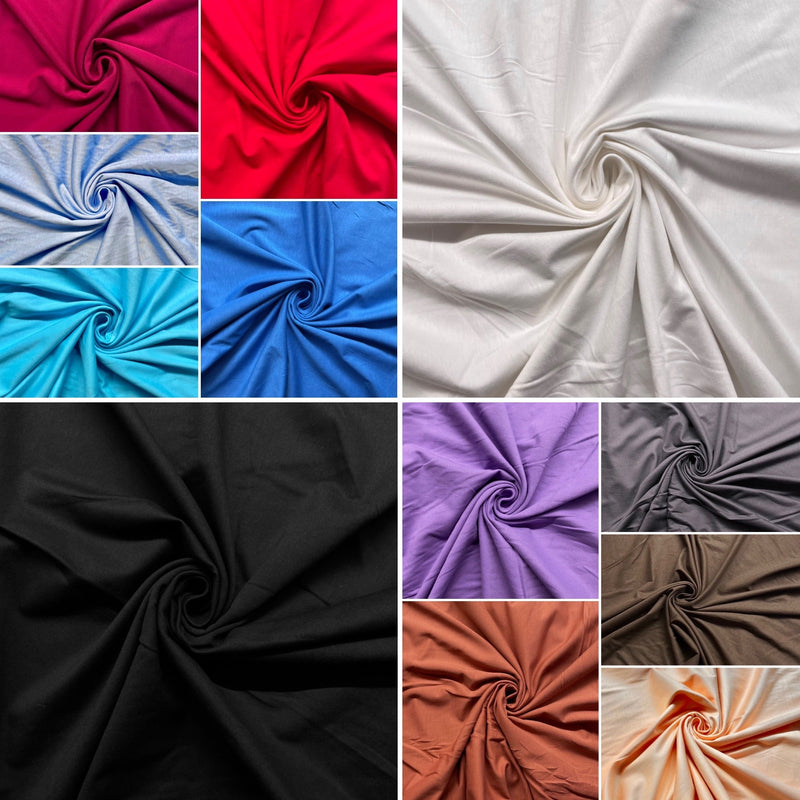 50cm of Cotton Jersey Fabrics | Plain