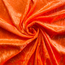 Orange Crushed Velvet Fabric | Width - 148cm/58inch