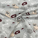 Pugs Polycotton Fabric | Width - 115cm/45inch - Shop Fabrics, Cushions & Dressmaking Supplies online - Fabric Family