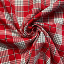 Red Tartan Fabric | Width - 150cm/59inch