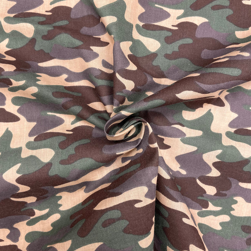 Camouflage Polycotton Fabric | Width - 115cm/45inch - Shop Fabrics, Cushions & Dressmaking Supplies online - Fabric Family