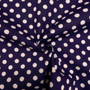 Spots Navy Blue Polycotton Fabric | Width - 115cm/45inch - Shop Fabrics, Cushions & Dressmaking Supplies online - Fabric Family