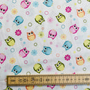 Owls Organic Cotton Fabric | Width - 160cm/63inch