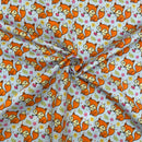 Foxes Polycotton Fabric | Width - 115cm/45inch - Shop Fabrics, Cushions & Dressmaking Supplies online - Fabric Family