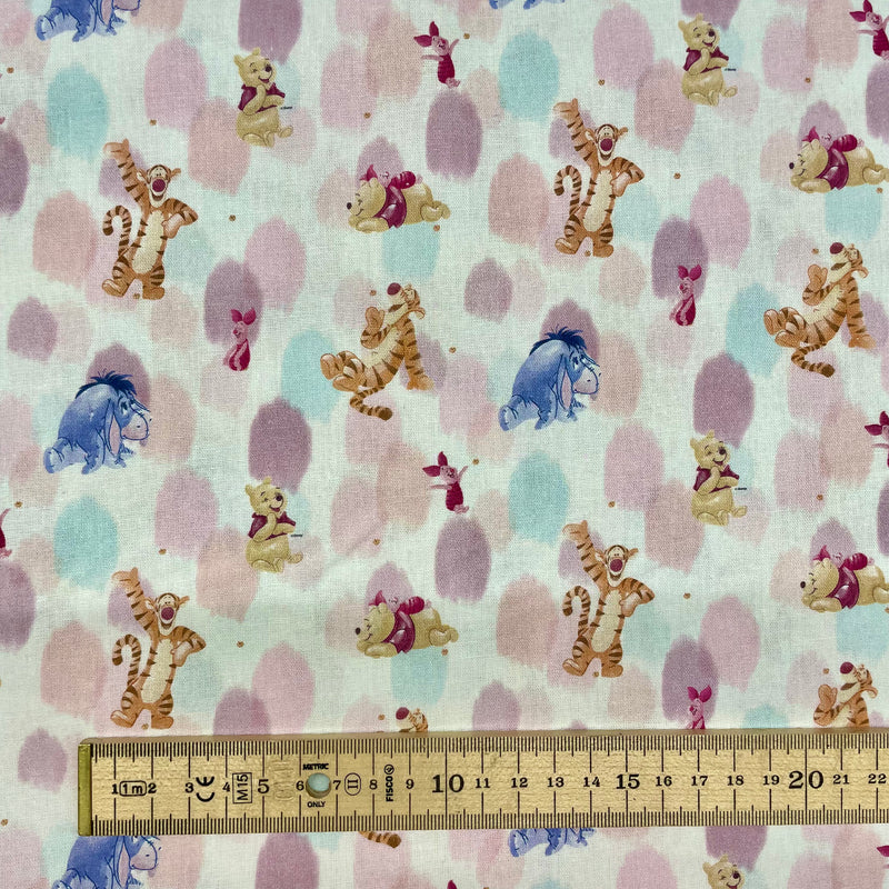 Winnie The Pooh Disney Cotton Fabric | Width - 140cm/55inch - Shop Fabrics, Cushions & Dressmaking Supplies online - Fabric Family