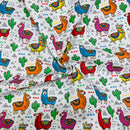 Llama Polycotton Fabric | Width - 115cm/45inch - Shop Fabrics, Cushions & Dressmaking Supplies online - Fabric Family