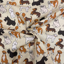 Dogs Polycotton Fabric | Width - 115cm/45inch - Shop Fabrics, Cushions & Dressmaking Supplies online - Fabric Family