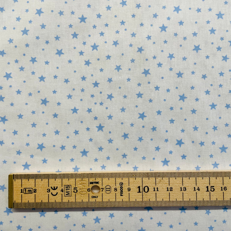 Blue Stars Organic Cotton Fabric | Width - 160cm/63inch