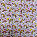 Unicorns & Rainbows Polycotton Fabric | Width - 115cm/45inch - Shop Fabrics, Cushions & Dressmaking Supplies online - Fabric Family