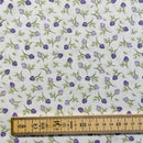 Purple Roses Organic Cotton Fabric | Width - 160cm/63inch