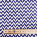 Blue Chevron Polycotton Fabric | Width - 115cm/45inch - Shop Fabrics, Cushions & Dressmaking Supplies online - Fabric Family