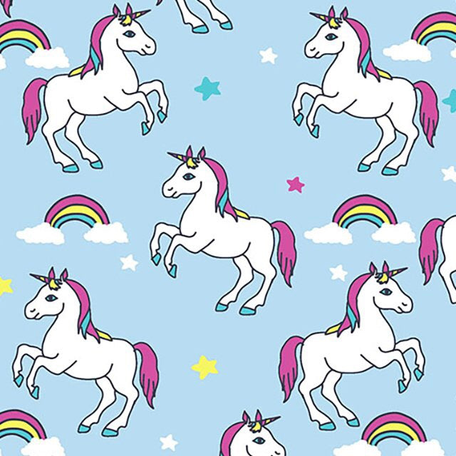 Unicorns Cotton Fabric | 3 Colours | Width - 150cm/59inch - Shop Fabrics, Cushions & Dressmaking Supplies online - Fabric Family