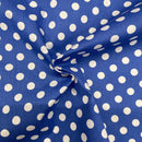 Spots Blue Polycotton Fabric | Width - 115cm/45inch - Shop Fabrics, Cushions & Dressmaking Supplies online - Fabric Family