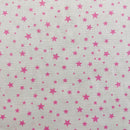 Pink Stars Organic Cotton Fabric | Width - 160cm/63inch