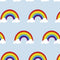 Rainbows & Clouds Cotton Fabric | Width - 150cm/59inch - Shop Fabrics, Cushions & Dressmaking Supplies online - Fabric Family