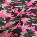 Pink Camouflage Polycotton Fabric | Width - 115cm/45inch - Shop Fabrics, Cushions & Dressmaking Supplies online - Fabric Family