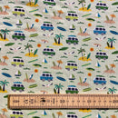 Beach Camper Van Cotton Jersey Fabric | Width - 148cm/58inch