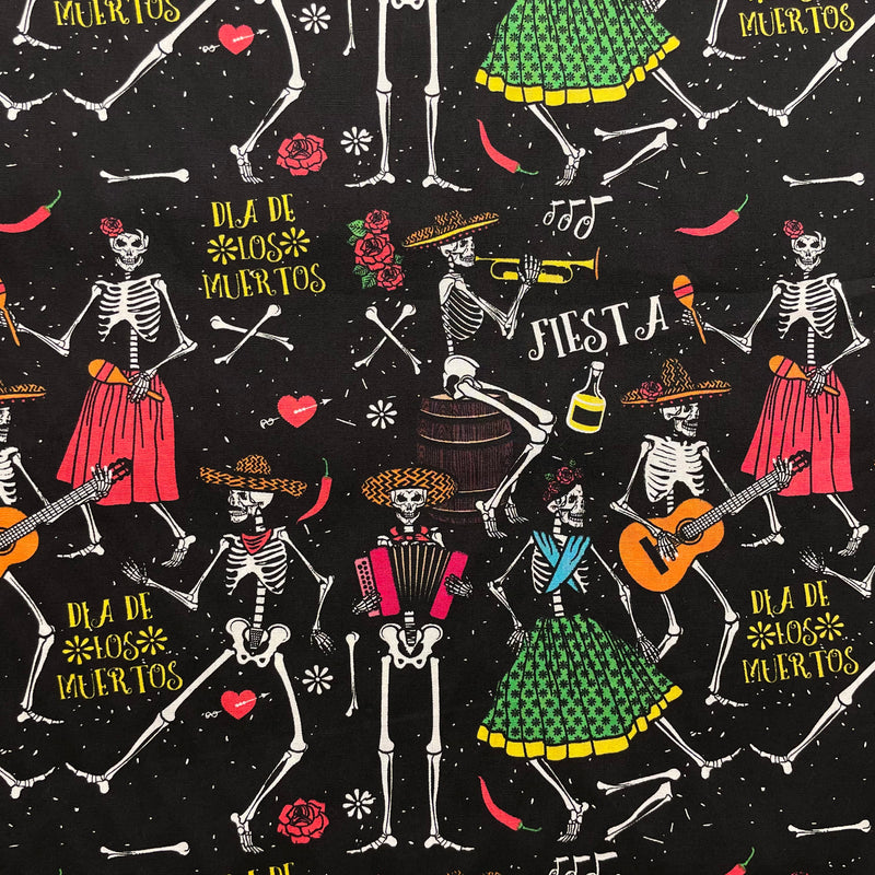 Skeletons Cotton Fabric | Halloween Fabric