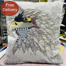 Eagle Cushion | Embroidery Cushion | Velvet Back - Shop Fabrics, Cushions & Dressmaking Supplies online - Fabric Family